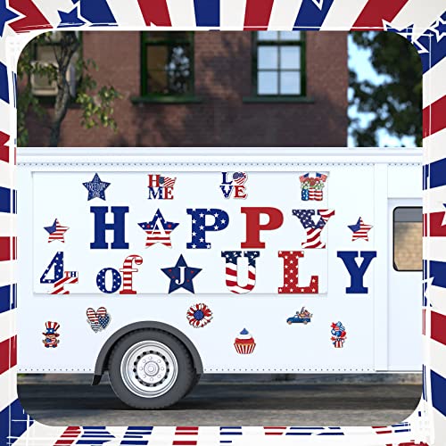 Kanayu 23 Pcs Patriotic Garage Door Decoration 4Th July Refrigerator Car Magnets Sticker Magnetic Memorial Day Decorations Usa Flag Holiday Magnets Decorative American Flag Magnets For Trucks Fridges #TOP5