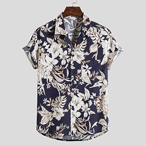 Chemise hawaïenne vintage en coton lin idéale pour vos vacances et soirées plage