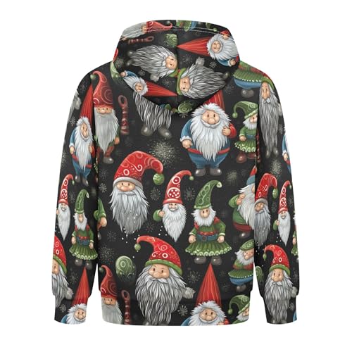 Kids Hoodies Sweaters Christmas Xmas Gnome Dwarfs Hooded Sweatshirts with Big Pockets for Boys Girls B04004472