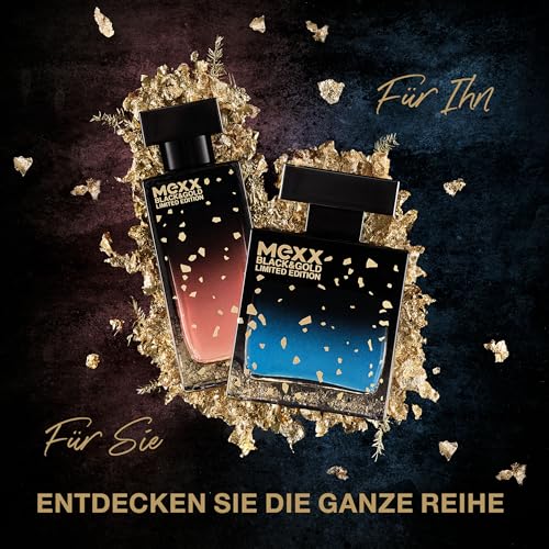 Mexx Black & Gold Limited Edition Woman Eau de Toilette, sinnlich-blumiger Damenduft, 30ml