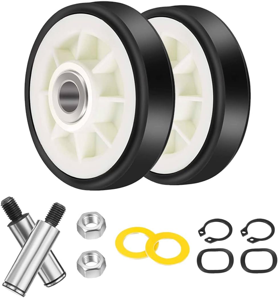 12001541 303373K Dryer Drum Roller Support Wheel Kit for Maytag Kenmore Amana Crosley Admiral Dryers Replacement Parts #303373、Y303373、3-3373、12001541VP、W10116741、ER303373K、EA1570070、AP4008534