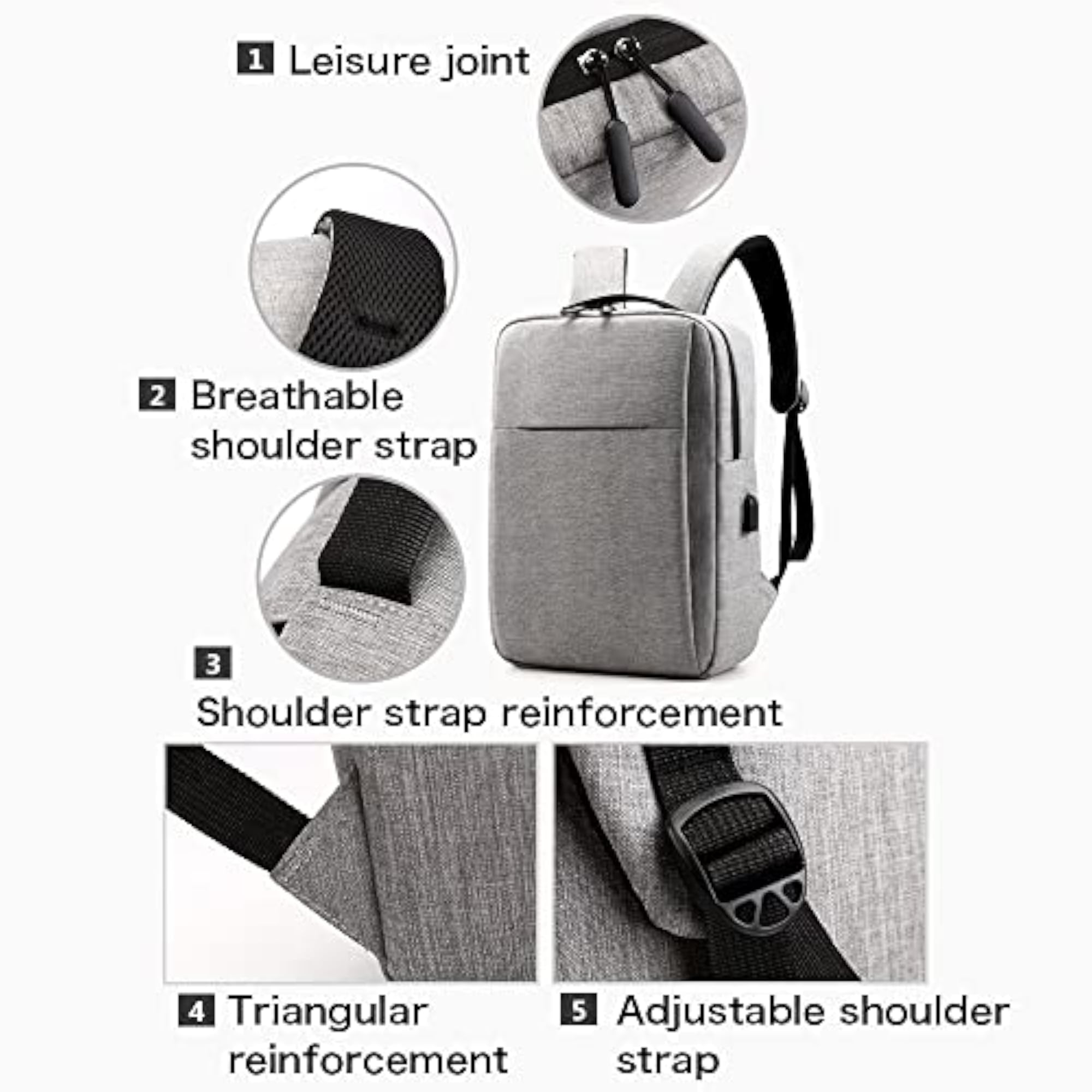 Lightweight Travel Laptop Bag with USB Port