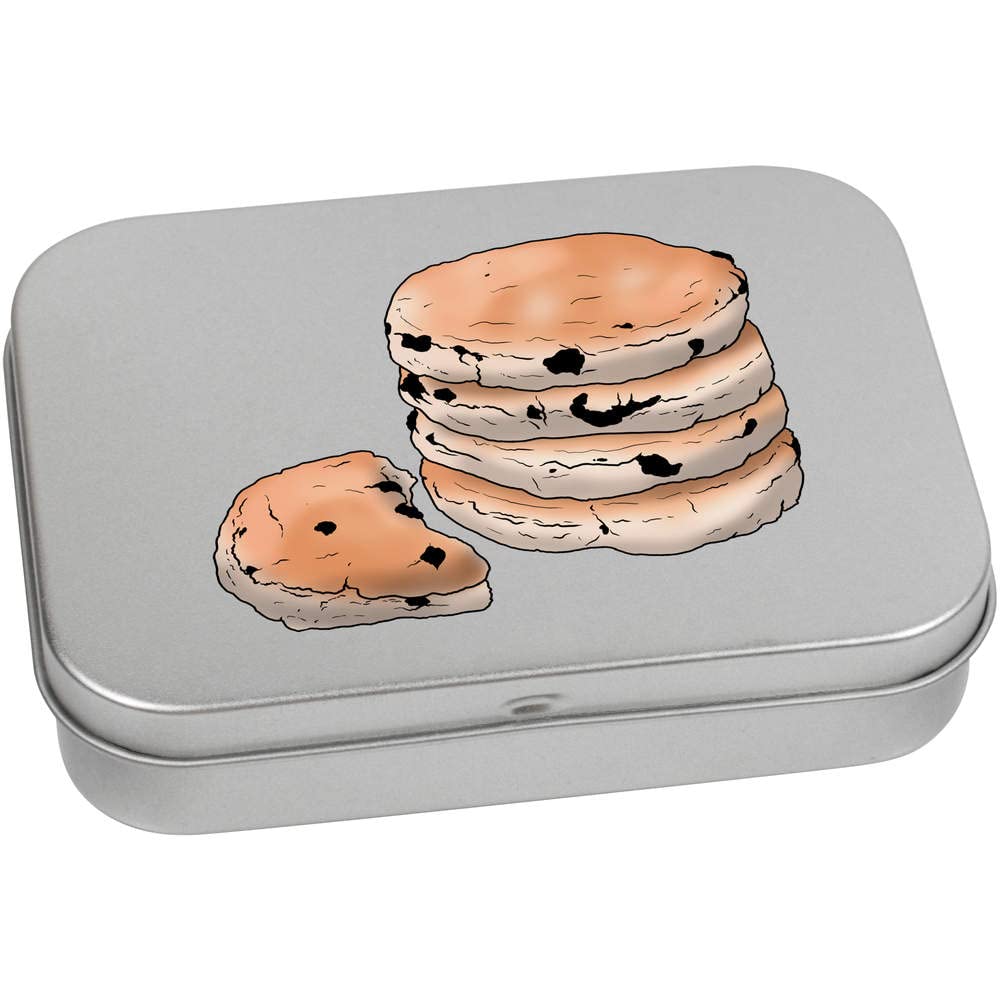 Azeeda 110mm 'Welsh Cakes' Metal Hinged Tin/Storage Box (TT00191668)