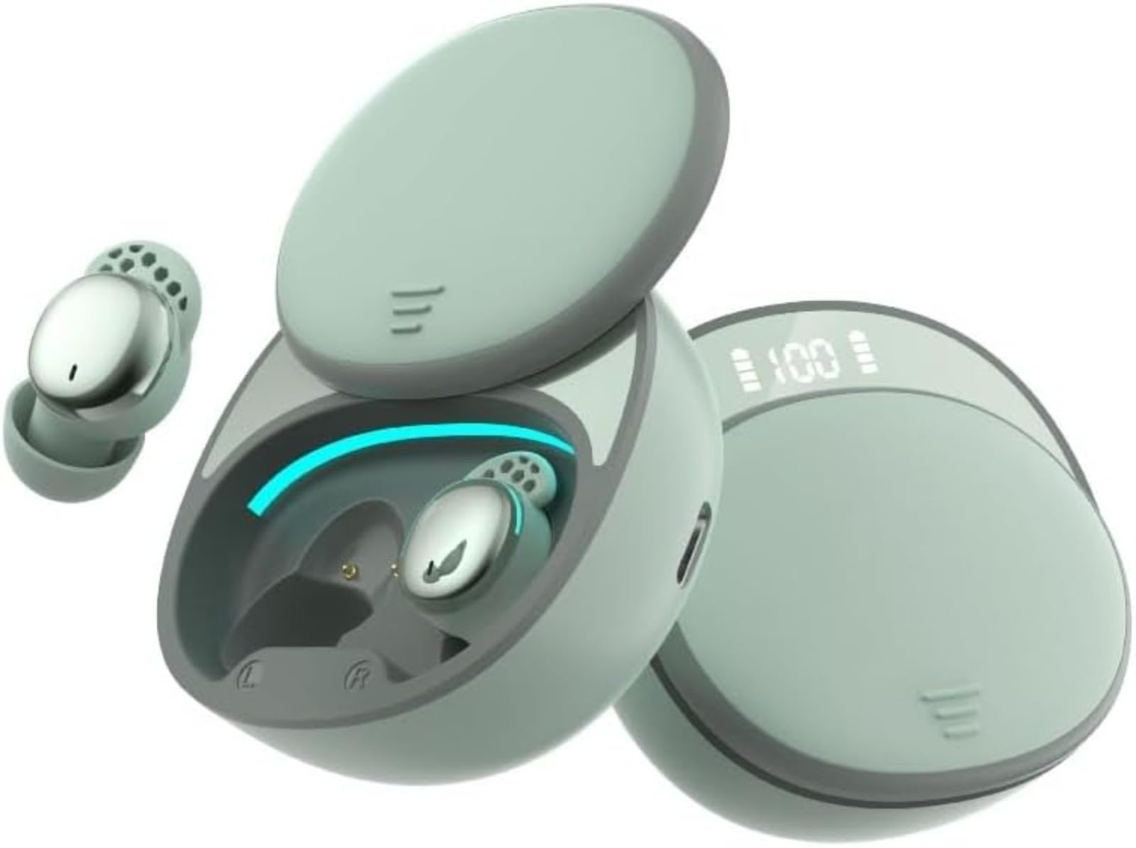 Écouteurs de sommeil, design ultra-léger de 3 g, batterie de 30 heures avec charge rapide, pour un sommeil confortable et une utilisation toute la journée