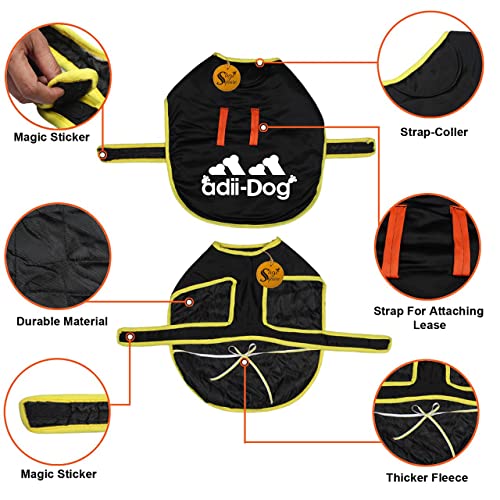 Image of Sage Square Trendy Design meets Cozy Comfort - Your Dog's Must-Have Winter Fashion Statement, Prited Stylish Dog Vest, Windproof Dog Coats (XXLarge - 30 Inches, Black Adiidog)