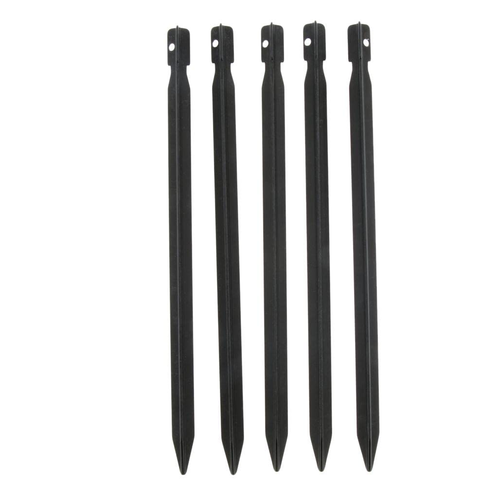 Zeltheringe aus Aluminium, 23 cm, dreieckig, Schwarz, 10 Stück