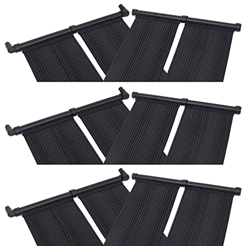 Vidaxl 6X Panel Calentador Solar Para Piscina Tapete Sistema De Calefacción Calentamiento Agua Caliente Sol De Energía Ecológicas 80X310 Cm