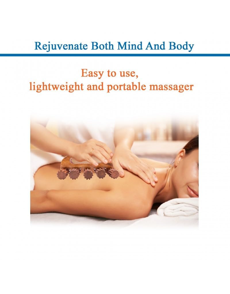 Crystal Store Wooden Acupressure Back Pain Relief Massager Set | 8-Wheel Body Roller & D Massager for Neck, Shoulders, Hand & Leg | Improves Blood Circulation | Multi-Purpose Set of 2 Crystal Store Wooden Acupressure Back Pain Relief Massager Set | 8-Wheel Body Roller & D Massager for Neck, Shoulders, Hand & Leg | Improves Blood Circulation | Multi-Purpose Set of 2