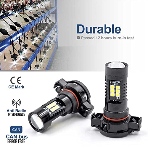 Nslumo 5202 Led Daytime Running Light Bulbs Super Bright For 2008-2012 Au'di A3 8P 6000K Xenon White 5201 Ps19W Ps24W Drl Lamp Bulbs Replacement Plug And Play Canbus Error Free (Pack Of 2) #TOP7