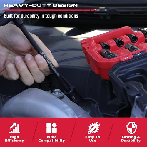 Image of 73-Piece Hex Torx Bit Impact Socket-Set, Master Impact Socket Set, SAE Metric Deep Shallow Sockets Torx Bit Sockets Includes Ratchet Handle, Adapters, Impact Universal Joint, Extension Bars