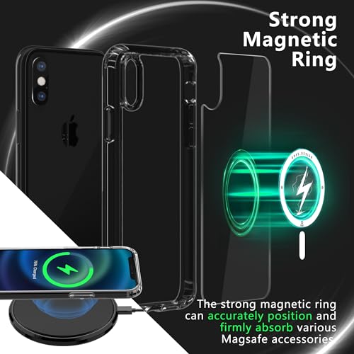 Image of ONES for iPhone Xs Max Case, Hybrid Magnetic Phone Case, Compatible with MagSafe, Military Grade Protection, Shockproof Airbag, Anti-Yellow Silicone Cover, Scratch-Resistant, Thin, Clear