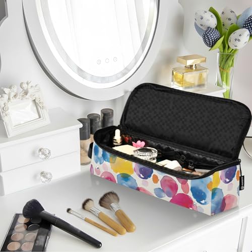 Organizador para herramientas de peinado, bolsa portátil con diseño acuarela y puntos, con tapete resistente al calor para plancha, rizadora y otras herramientas de peinado miniatura 7