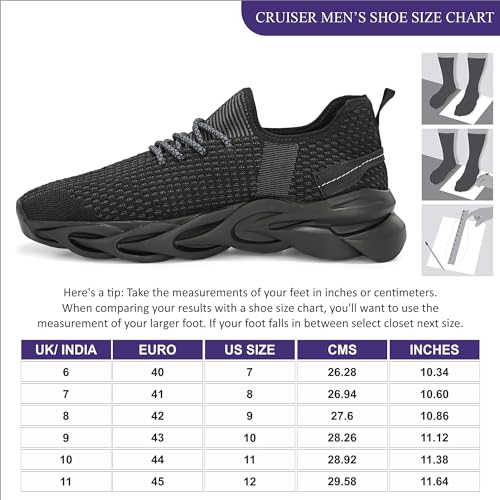 Image of Cruiser Sneaker for Men | Lightweight & Stylish | Breathable Mesh Lace-Up Shoes | Casual Wear, Gym, & Street Style (2644)