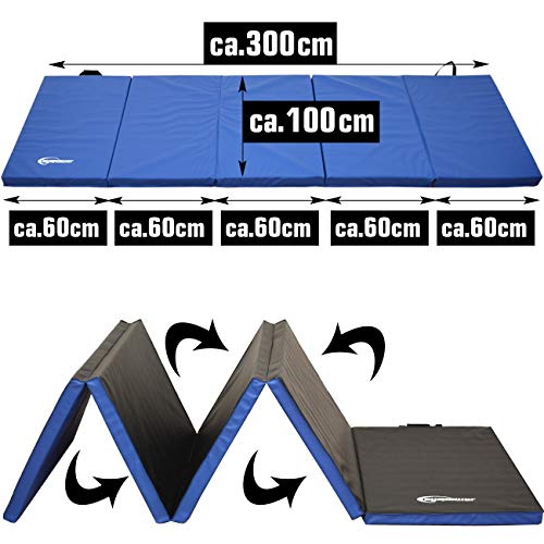 Eyepower XXL gymnastiekmat 300x100x5 turnmat sportmat zachte vloermat blauw - Image 5
