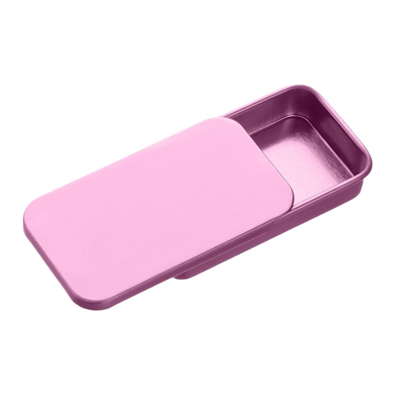 LuoAXINN Metal Tins with Lids 20Pc Metal Empty Mini Tin Box Tinplate Push Candy Pill Cases Bins Jar Hinged Containers Small Rectangular Organizer Storage(Pink-60x34x11mm-)