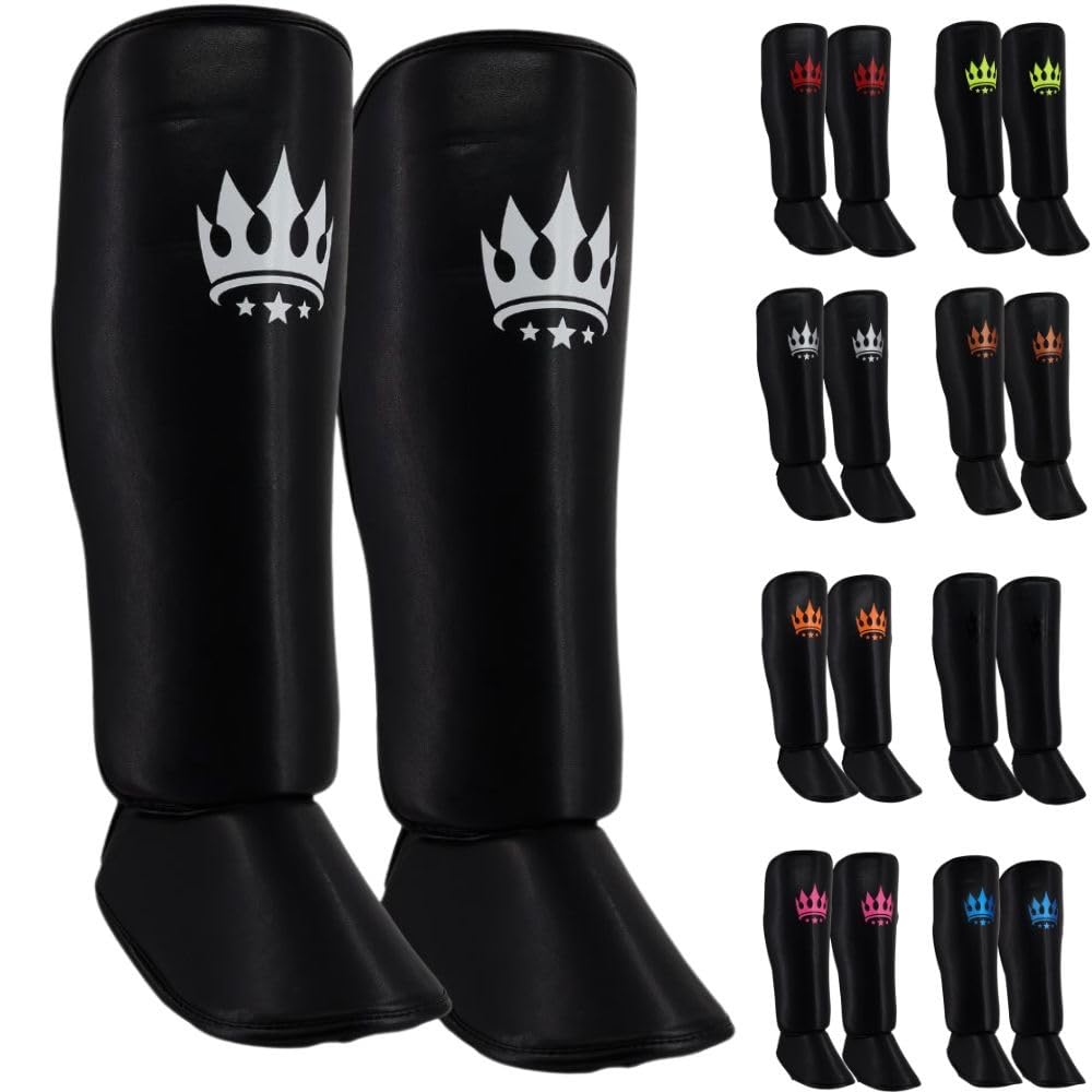 Playerz Adult Element Shin Guards – Premium Leg Protection for MMA, Muay Thai and Kickboxing – Lightweight, High-Impact Shin Pads With a Non-Slip Design for Men and Women