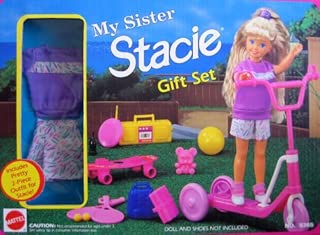 Barbie MY SISTER STACIE Gift Set w Outfit, Scooter & Accessories (1992 Arcotoys, Mattel) - coolthings.us