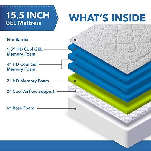 Dynastymattress New! Queen 15.5-Inch Grand Atlantisbreeze Memory Foam Mattress-Queen Size #TOP2