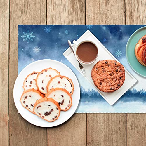 Sets de table aquarelle d'hiver haut de gamme pour table à manger - 7