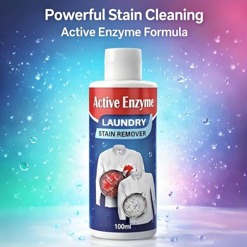 Image of Stain Remover for Clothes - 100ml | Active Enzyme Laundry Stain Remover for Clothes, Sofas & Cars Removes Tough Stains Spot Cleaner (Pack of 2)
