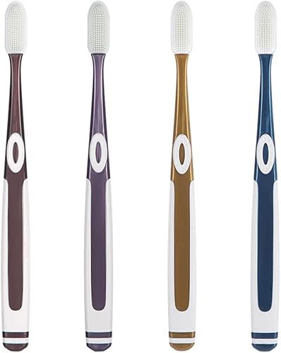 Healifty 4pcs Porta cepillos de dientes de silicona cerdas suaves para dientes Manual para adultos Eléctrico Adolescentes Eléctricos