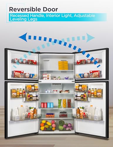 Image of BLACK+DECKER 24 Cu. Ft. Top Mount Refrigerator with Freezer, 2 Door Refrigerator with Top Freezer and Adjustable Temperature Control, Full Size Kitchen Refrigerator, BR2400JS, Stainless Look