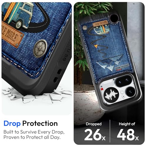 Image of KAPAVER Impulse Denim Adventure Back Cover Case for Nothing Phone 4a Pro | Hard 360 Protection Clear Case for Nothing Phone 4a Pro (Black)