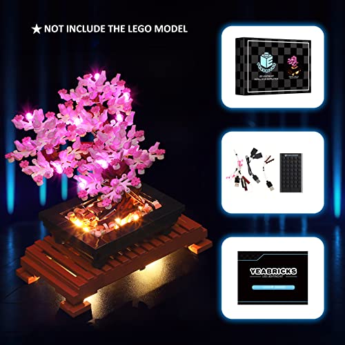 YEABRICKS LED Licht für Lego-10281 Creator Expert Bonsai Tree(Pink) Bausteine Modell (Lego Set Nicht enthalten) – Bild 7