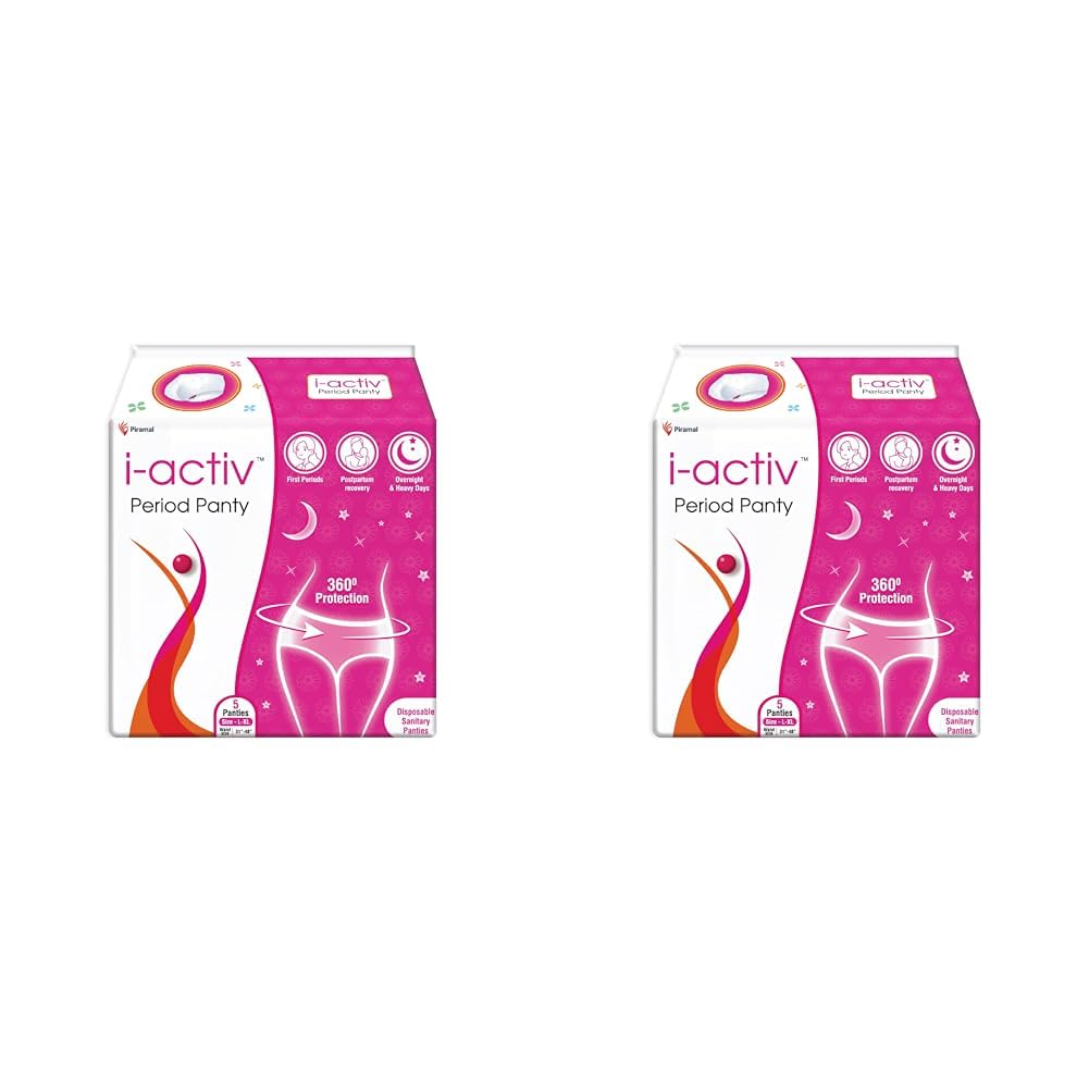i-activ Period Panty for Women | Disposable Period Panties for Women Leak Proof | Heavy Flow Protection | Overnight 360° Protection | Size 31" to 48" | Pack of 10-picture-46