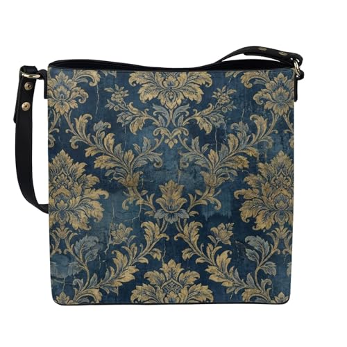 Image of HUGS IDEA Boho Bags for Women Leather Handbag Shoulder Bucket Crossbody Purse