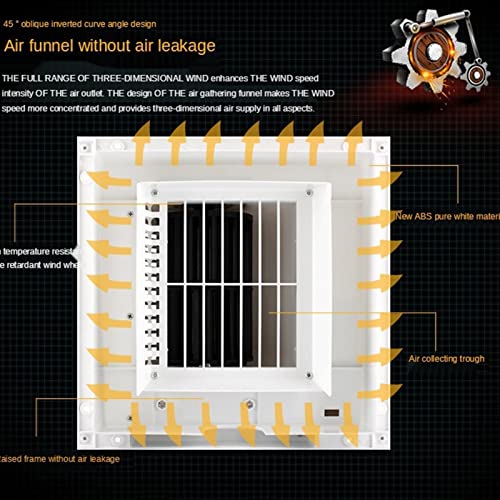 Ventilador de ventilación para baño de techo, ventilador extractor silencioso con panel de rejilla grande 30×30CM miniatura 4