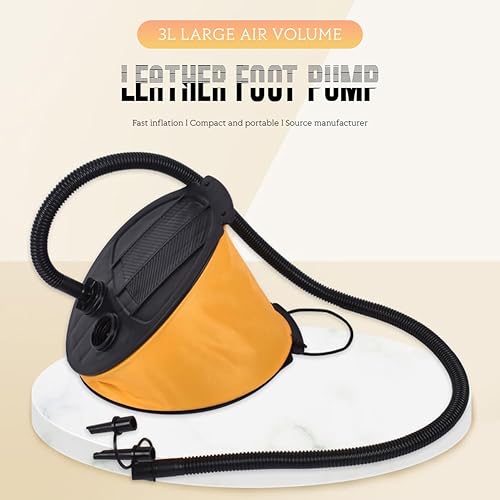 Miniatura 4 de Bomba de aire de pie para inflables, bomba de pie de 3 l para inflables para juguetes de piscina, boyas de agua, pelotas - portátil y sin batería