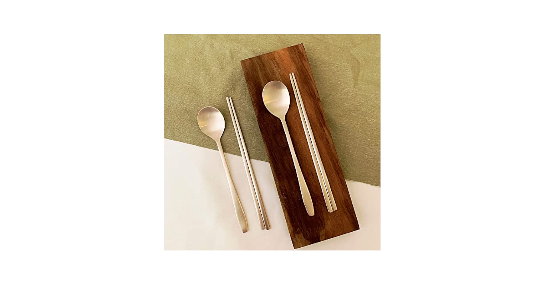 【新品・未使用】高級 韓国食器 箸 スプーン 2人分セット 真鍮製 韓国製】真鍮お箸＆スプーン (2人用セット) | サランバン～まい