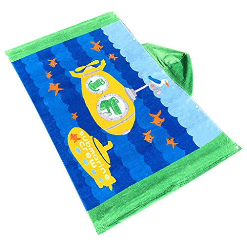 Alisy Toddler Hooded Beach Bath Towel, Shark Soft Swim Pool Coverup Poncho Cape For Boys Kids Children 1-12 Years Old Bath Robe