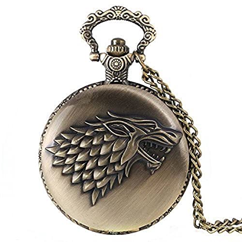 Unisex Adult Metal House Stark Round White Dial Analogue Pocket Watch Keychain