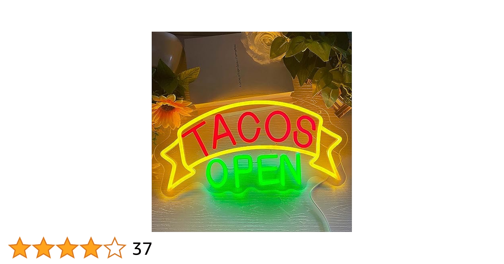 Amazon.co.jp: タコス オープンネオンサイン 壁装飾用 LED