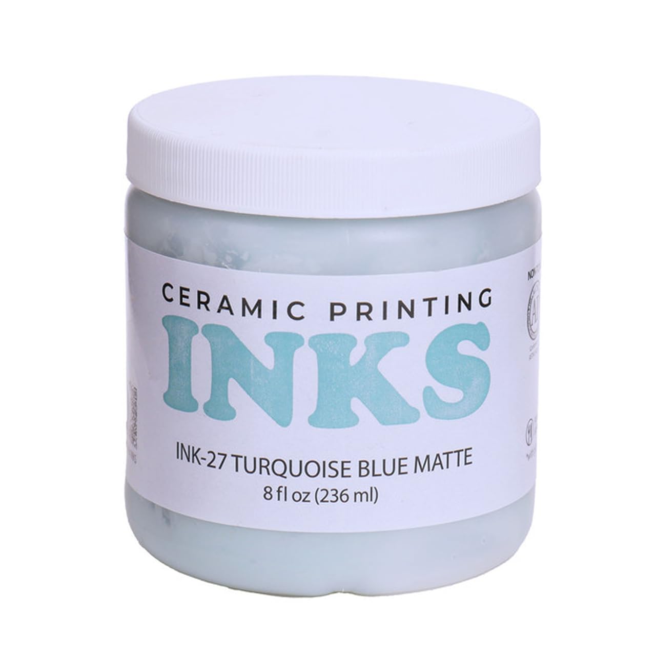 AMACO Ceramic Printing Ink, 8 oz. (236 mL), INK-27 Turquoise Blue Matte