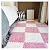 DSJBGSS Playmat Foam Floor Tiles, 10 Pcs Plush Foam Floor Mat, 11.8x11.8 Inch Square Interlocking Carpet Foam Tiles, Fluffy Puzzle Play Mat for Bedroom Decor(White+Pink)