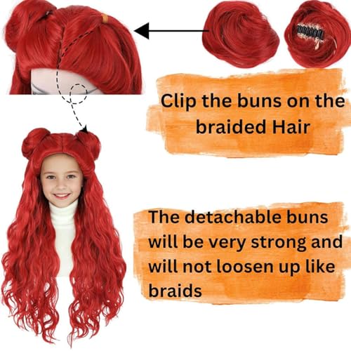 Perruque bouclée rouge pour filles douce et confortable, accessoire cosplay de qualité