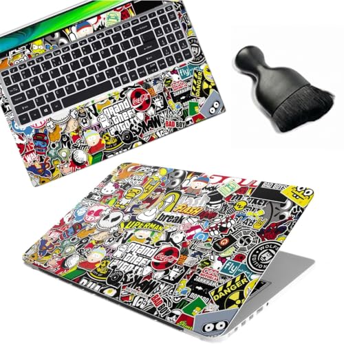 Image of DSGN 98 Full Body Laptop Skin Bubble-Free| Laminated| Removable| HD Quality Sticker for Laptops Upto 15.6 Inches Compatible with Hp /Dell /Acer /Lenovo /Asus etc. (Keyboard Cleaner Brsh)