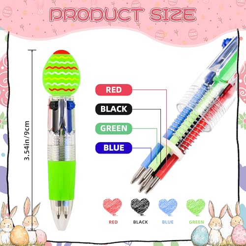 LiYiQ 50 bolígrafos multicolor 4 en 1 diseño Pascua miniatura 2