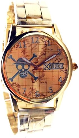 Amazon ワンピース 世界地図文字盤フェイス 海賊旗 腕時計 Oen Piece ゴールド メンズ腕時計 腕時計 通販