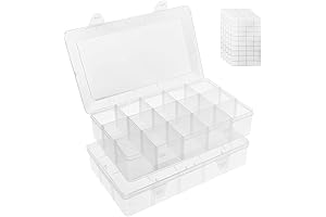 2 Pack 15 Grid Clear Plastic Organizer Box: Stay Organized with Adjustable Compartments