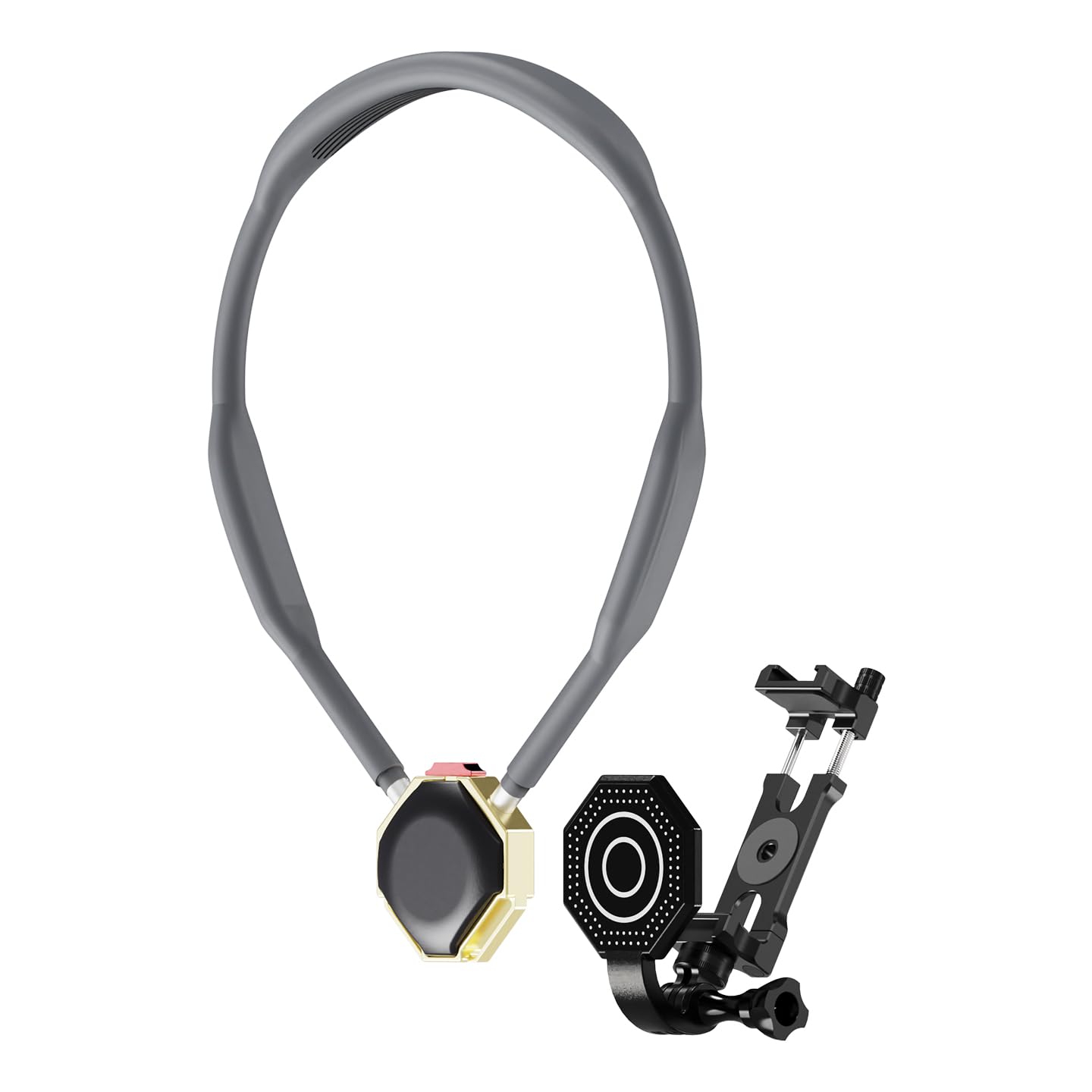 Soporte magnético ajustable de liberación rápida para el cuello con agujero de 1/4 pulgadas compatible con cámara de acción OSMO 360/GO 3S (tipo C, dorado)