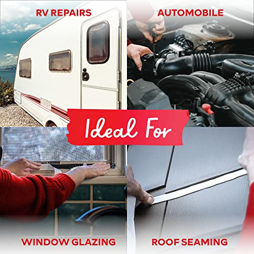 Xfasten Butyl Sealing Tape, White, 1/8-In X 3/4-In X 30-Foot Plumbers Putty Tape, Rv Sealant Tape, Butyl Rubber For Boat Sealing, Edpm Butyl Tape Rv #TOP5