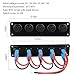 Linkstyle 5 Gang 3 Pin Rocker Switch Panel, 12V 20A SPST Waterproof On-Off Toggle Switch with Pre-Wired for Car Marine RV