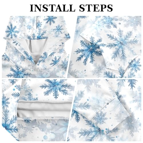 Kids Hoodies Sweaters Christmas Xmas Snowflake Hooded Sweatshirts with Big Pockets for Boys Girls B04003963