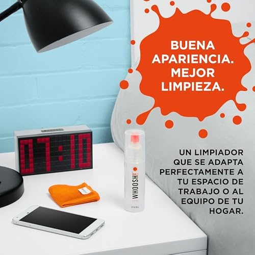 Miniatura 4 de Whoosh! Spray Limpia Pantallas Go Xl Para Teléfono, Gafas, Coche Y Macbook 100 Ml Limpiador Pantalla Táctil Con Paño De Microfibra, Limpieza Potente Sin Rayas, Diseño Elegante Para Casa O Viaje
