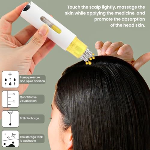 Kakalote Aplicador de óleo de cabelo e aplicador de óleo de couro cabeludo, 15 ml com escala, massag