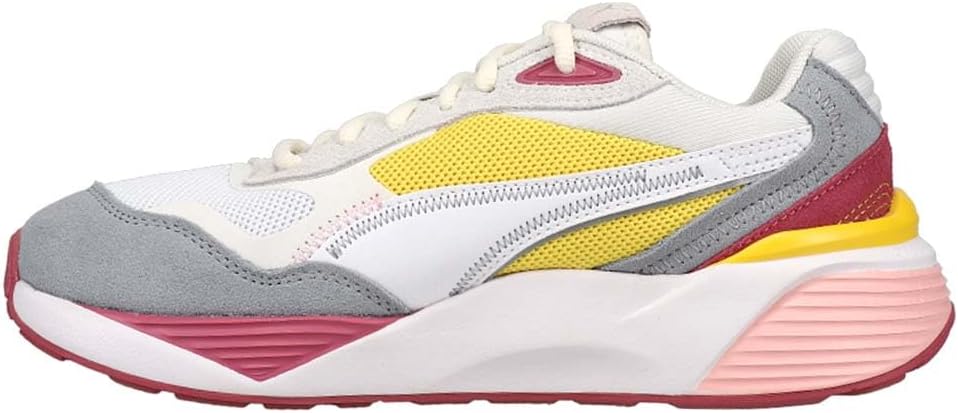 PUMA Women's RS-METRIC Sneaker, Puma White-Sun Ray Yellow, 9